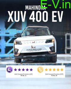 Mahindra XUV400 Aces Bharat NCAP Safety Test with 5-Star Rating