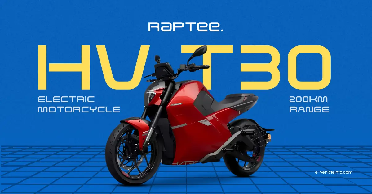 Raptee.HV T30 – High-Performance Electric Bike | 200km Range | CCS 2 Charging Port