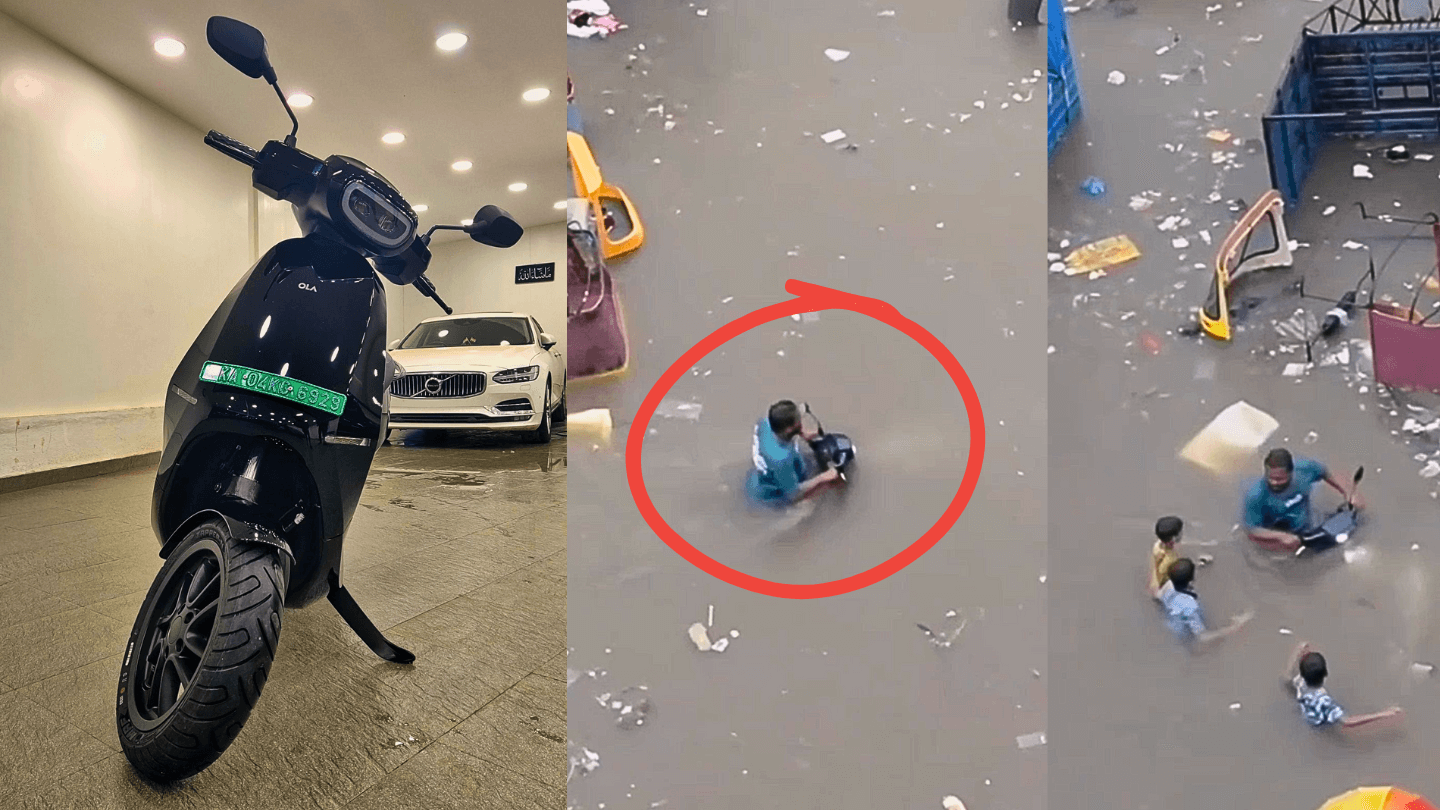 Watch: Ola Electric Scooter Rides Through Flood, Stays Fully Functional
