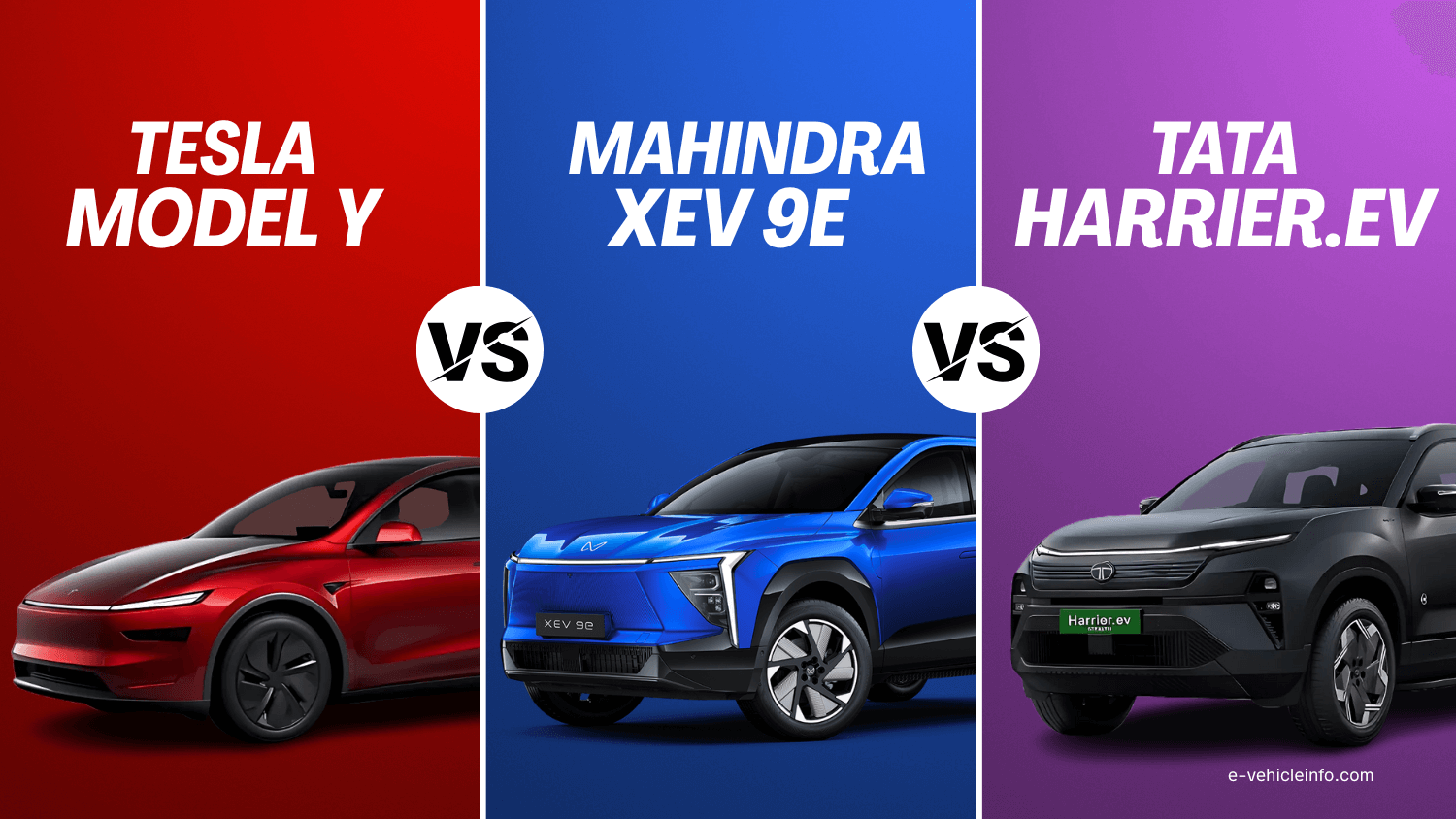 Tesla Model Y vs Mahindra XEV 9e vs Tata Harrier EV: Best Electric SUV in India 2025?